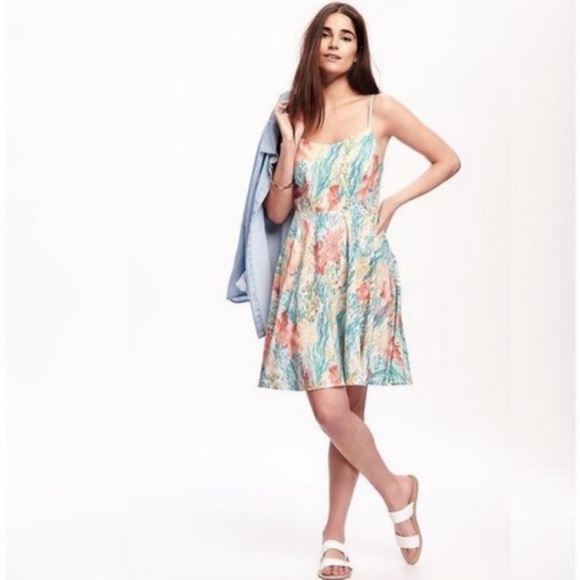 Old Navy Oceanic Print Fit N Flare Dress M - Picture 2 of 9